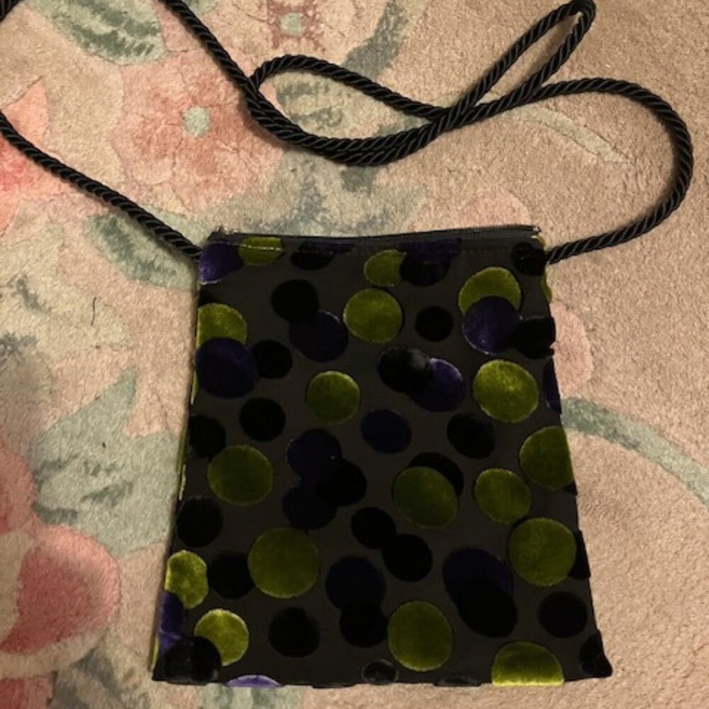 Satin and Velvet Crossbody Evening Bag